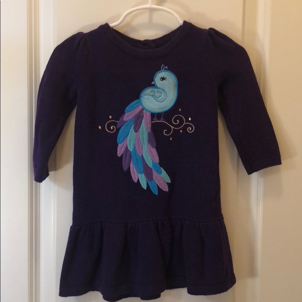 Peacock sweater dress baby 18-24 mos